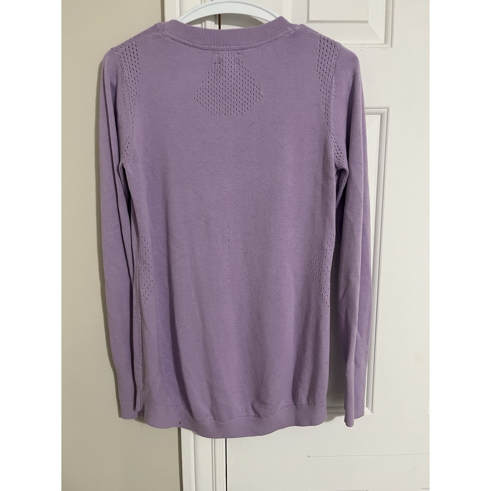 Duluth Trading Co Pullover Sweater Women Small Purple Plum Outlast Acrylic - Picture 2 of 9